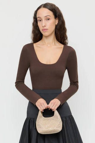 Kenzie Mini Bucket Clutch, Shadow Gold