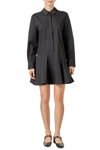 Anne Shirt Dress, Black