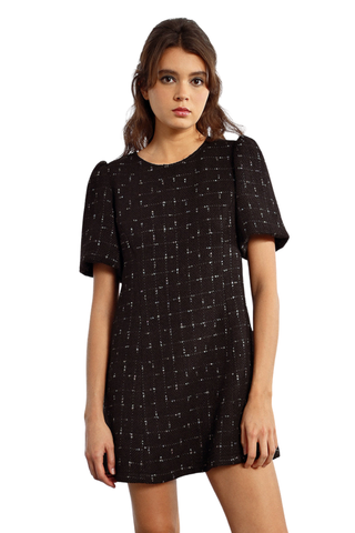 Woven Mini Dress, Black