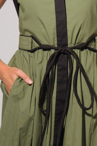 Celia Midi Dress, Olive Green