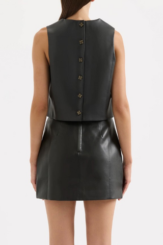 Beaumont Leather Top, Black