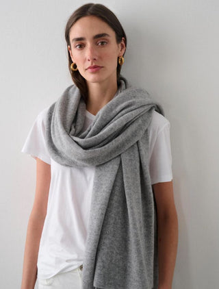 Cashmere Travel Wrap, Grey Heather