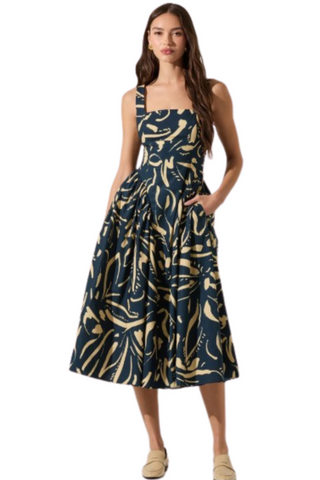 Vinya Dress, Navy Sketch