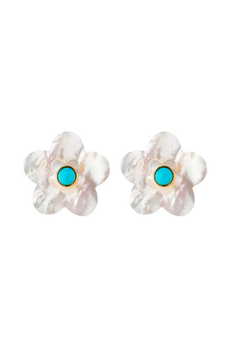 Azalea Stacked Stud, Turquoise