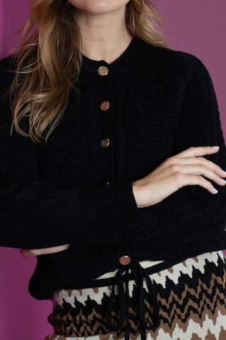 Chloe Cardigan, Midnight Monogram