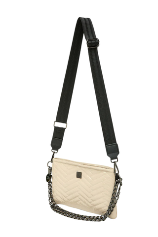 Almost Famous Moto Bag, Blonde Patent