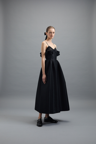 Theresa Dress, Black Taffeta