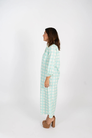 Harper Dress, Blue Buffalo Check