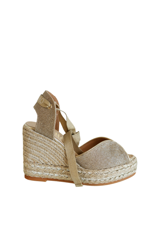 Bandy Espadrille, Camel Glitter