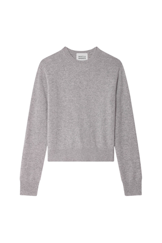 Cashmere Crew Sweater, Grey Heather