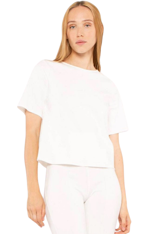 Ponte Long Top, Off-White
