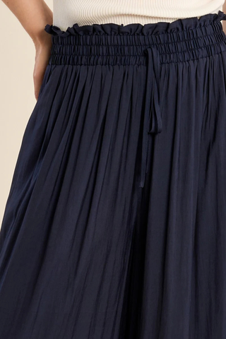 Wide Leg Pants, Navy Blue