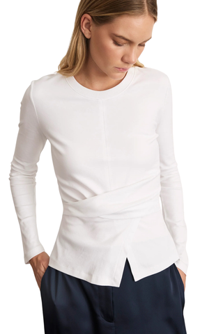 Kelsey Long-Sleeve Top, Optic White