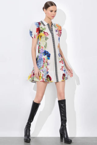 Claire Mini Dress, Garden Brunch Off White