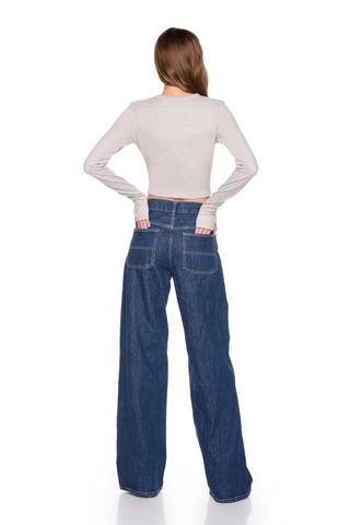Fleece Crew Top, Sandstone