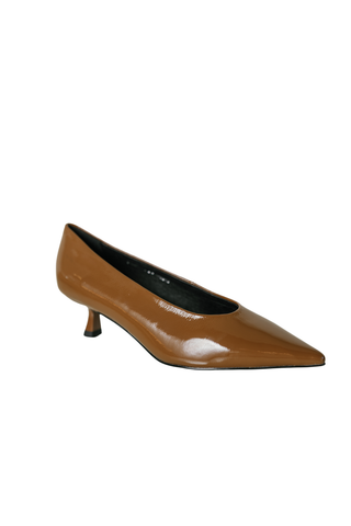 Kitten Heels, Tan Patent