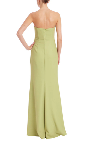 Strapless Gown lime green floral print column gown from Badgley Mischka