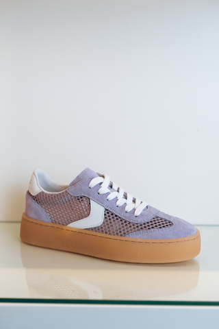 Voile Blanche Mind mesh sneaker in lilac with suede accents and cushioned sole