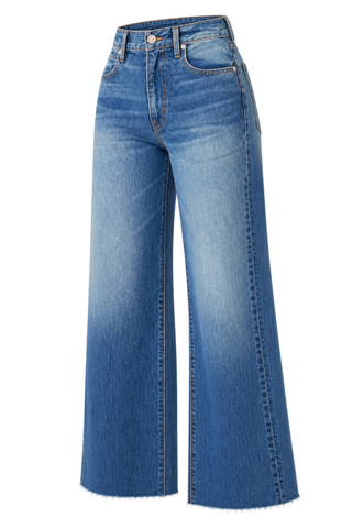 SLVRLAKE Grace Jeans in Sycamore Grove featuring a medium-blue wash, wide-leg silhouette, and classic five-pocket styling.