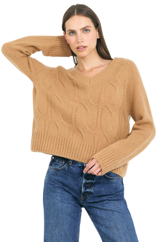 Mabel Cable Pullover, Chestnut