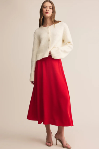 Northpointe Midi Skirt, Festive Red