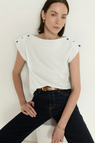 Brooks Boatneck Top, Optic White