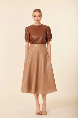 Perforated Skirt, Camel