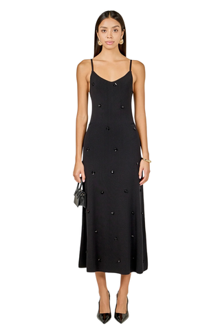 Embellished Midi Dress, Black