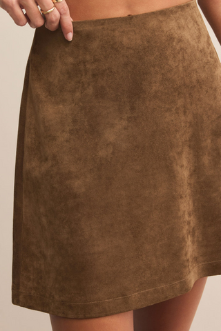 Ciera Suede Mini Skirt, Coconut