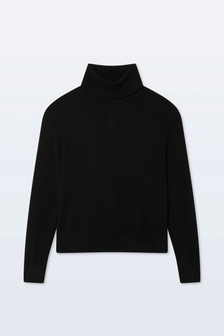 Cashmere Easy Turtleneck, Black