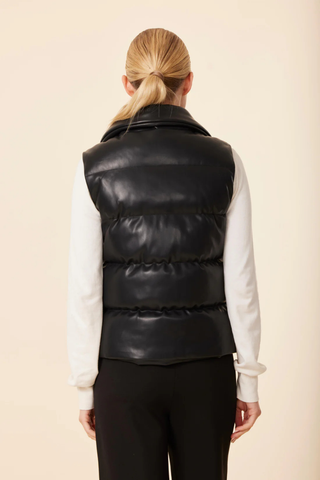 Faux Leather Vest, Black