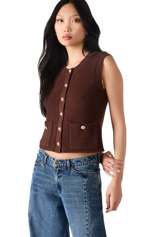 Aliya Sweater Vest, Chocolate
