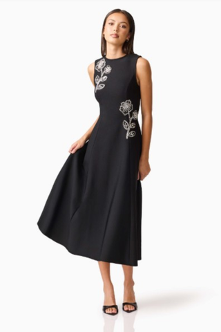 Soleil Midi Dress, Black