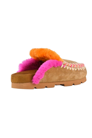 Winter Overstitch Slipper, Cognac