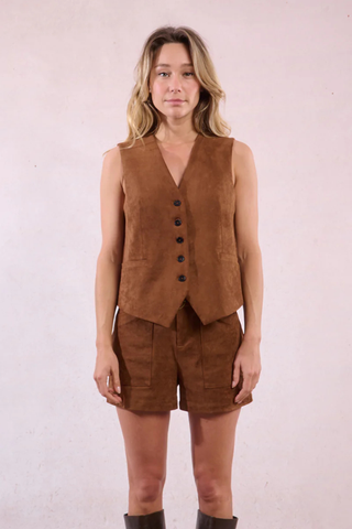 Woven Vest, Brown