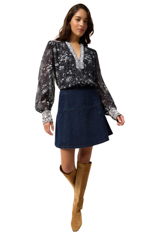 Crawford Skirt, Dark Wash