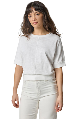 Rib Trim Short Sleeve Tee, White