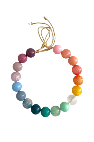 KMS Gems Chunky Beaded Necklace featuring oversized 20mm beads on an adjustable silk cord.
