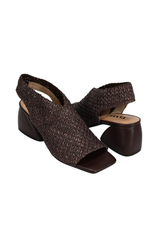 Vaneli Mayla woven slingback heel in Tmoro woven straw with square toe and sculpted block heel