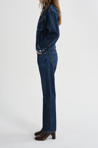 AGOLDE Lana straight-leg jean in Covell dark indigo wash.
