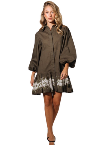 Ana Mini Dress, Garden Olive