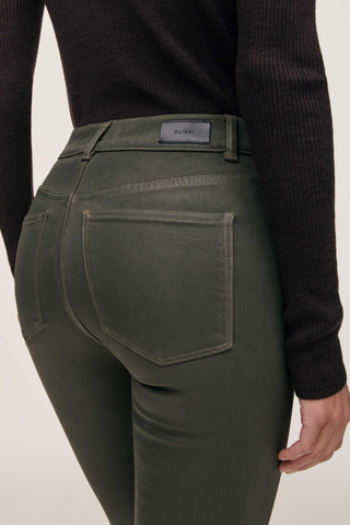 Bridget Crop Boot Jean, Moss Coated