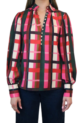 Leland Blouse, Holiday Plaid