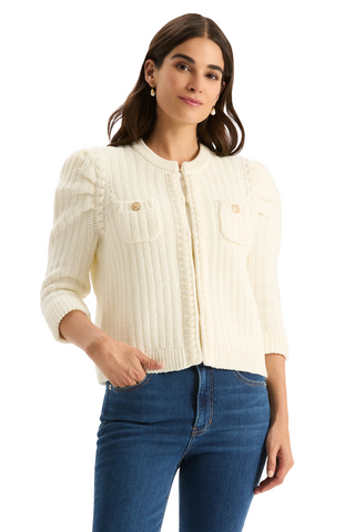 Liza Blend Knit Jacket, Ivory