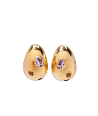 Mini Arp Earrings, Studded Gold