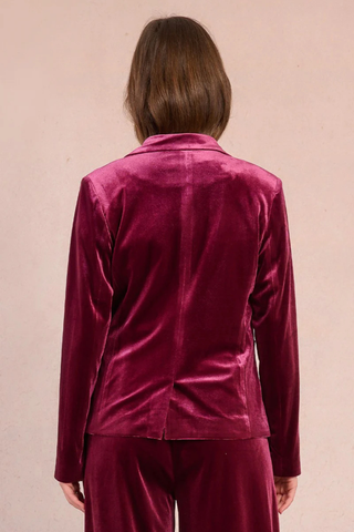 Velvet Blazer, Dark Red