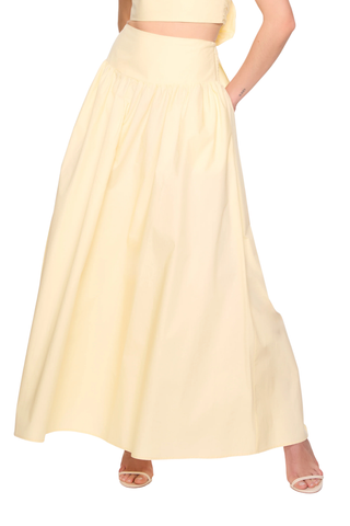 Poplin Drop Waist Skirt, Whipped Cream