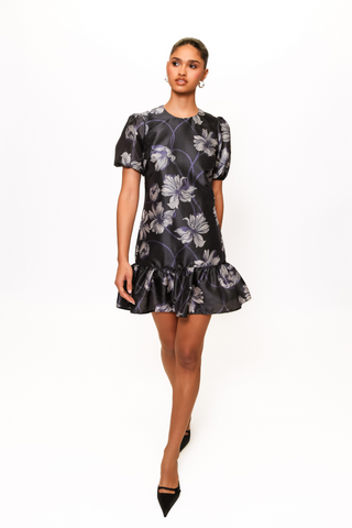 Rayan Dress, Navy Vining Buds