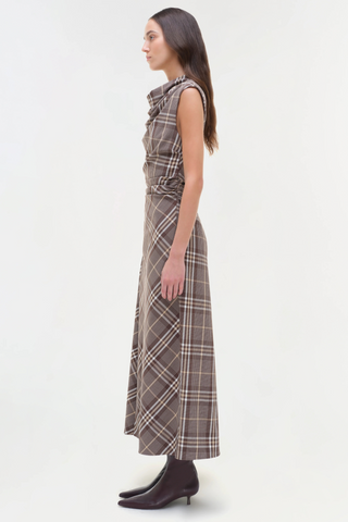 Burke Midi Dress, Chocolate Plaid
