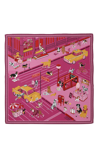 Magenta Tails of New York Scarf - 26"